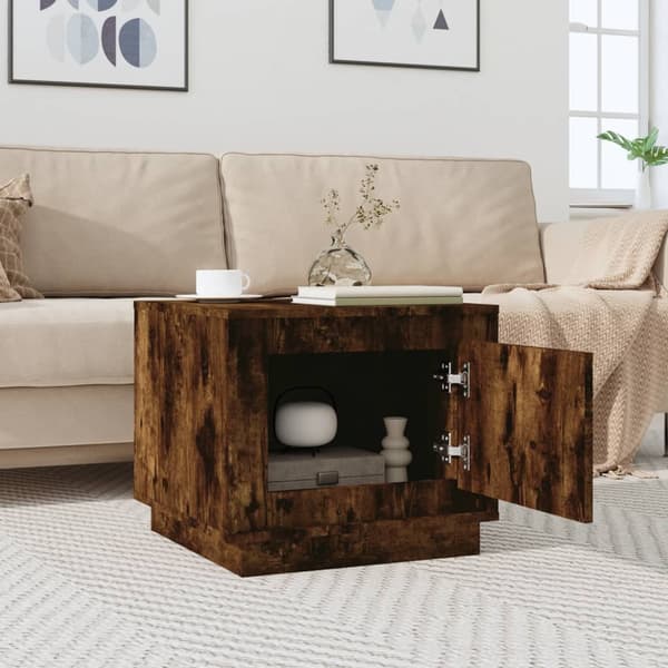 vidaXL sofabord røget eg 51x50x44 cm