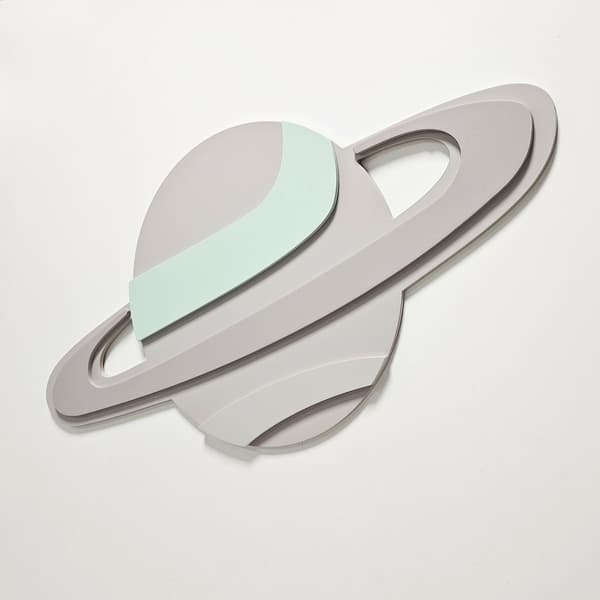 KiddyMoon 3D-väggdekoration i relief för barnrum, MDF-material, Saturnusmönster