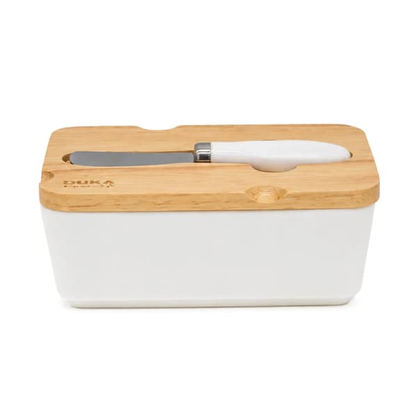 Smörkorg med kniv WAREWOOD vit DUKA