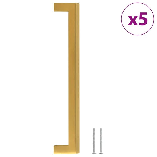 vidaXL skabsgreb, 5 stk., guld, 192 mm, rustfrit stål