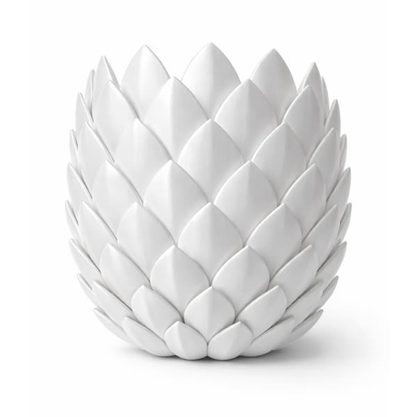 Dekorativ vit geometrisk blomkruka + växtställ