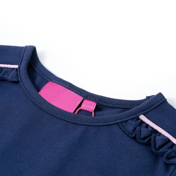 Barn långärmad T-shirt, marinblå, 104