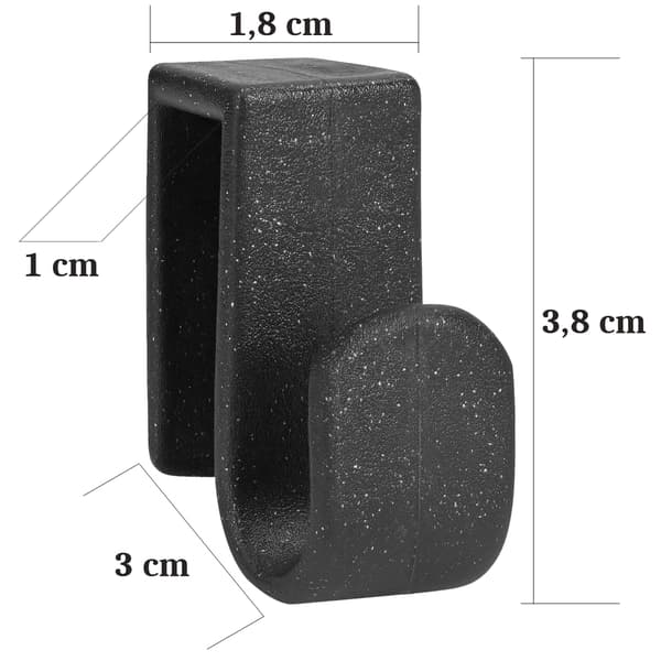 Primpol ophæng, krog, radiatorholder, 4 stk. sort
