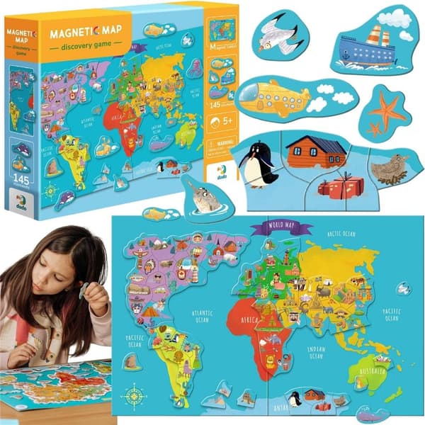 Magnetisk världskarta-spel