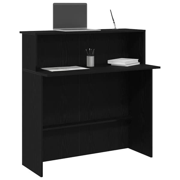 vidaXL Receptionsdisk svart 100x50x103,5 cm limmat trä