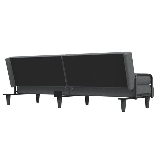 vidaXL Bäddsoffa med armstöd, mörkgrå, klädd i tyg