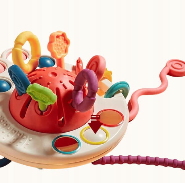 Octopus Pop It sensorisk leksak Montessori bitring för bebisar 4 i 1