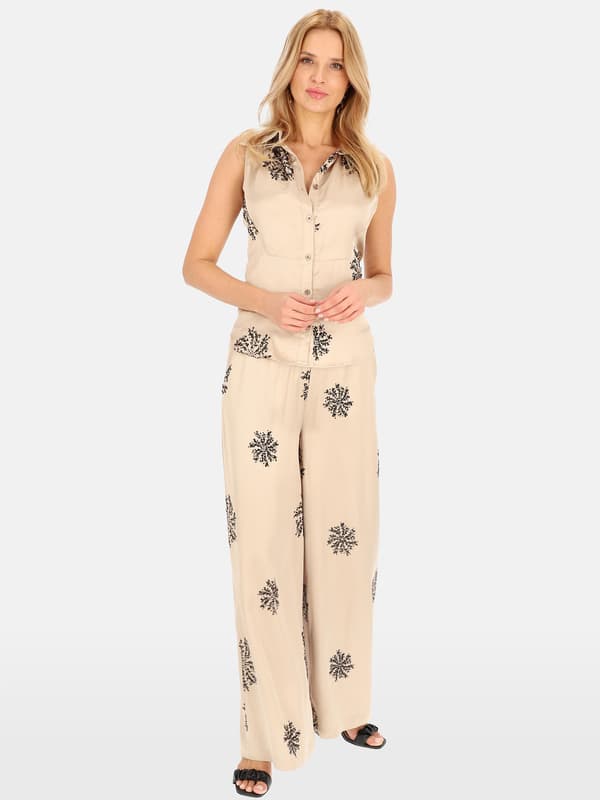 ELEGANT ÆRMLØS DAMEBLUSE MED PALJETTER
