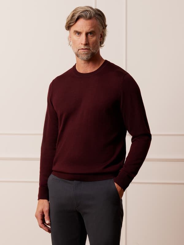 Bordeauxrød Croxton Sweater XXL