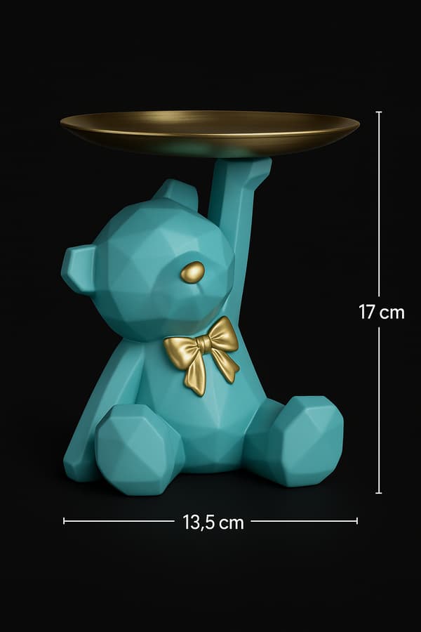 Bamse med turkis bakke