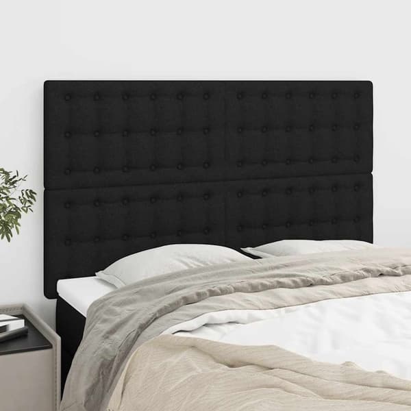 vidaXL sengegavle, 4 stk., sort, 72x5x78/88 cm, stof