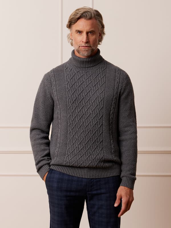 GRÅ PULLT HALS MANTON XL