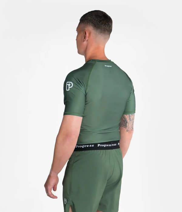 Progress Herr Kortärmad Rashguard Academy Khaki M
