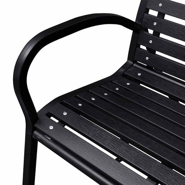 vidaXL Puutarhapenkki 125 cm teräs ja WPC musta