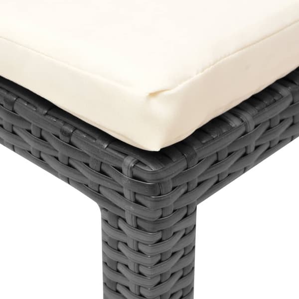 vidaXL havesolseng med hynde, polyrattan, sort