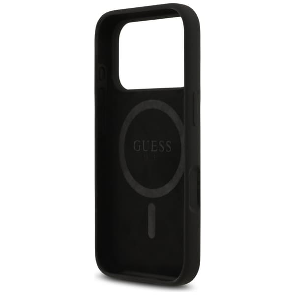 Guess Silikone Trekantet Logo MagSafe-etui til iPhone 17 Pro Max, Sort