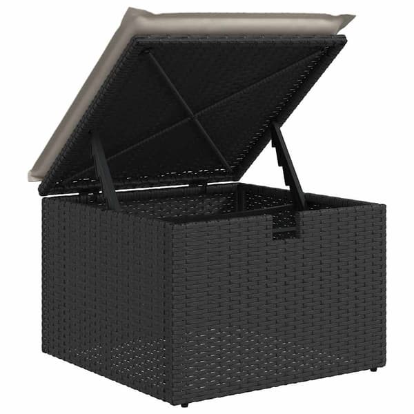 vidaXL 2-delt sofasæt med hynder, sort, polyrattan og akacie