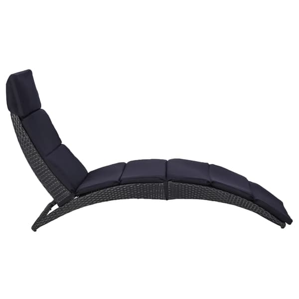 vidaXL polyrattan liggestol med hynde, sort