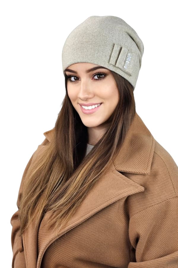 BAZALT vinterhue til dame, beige