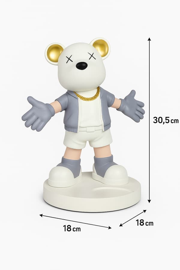 Fritstående flaskeholder formet som en bamse