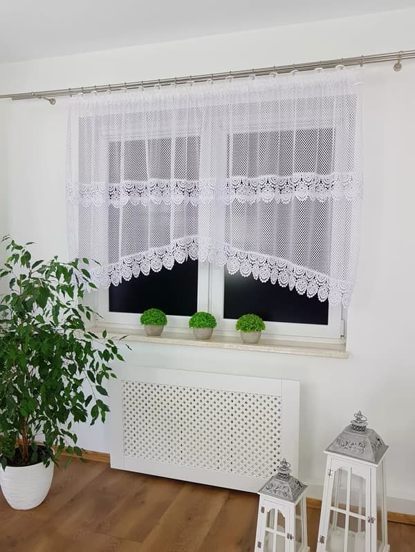 Færdig netgardin 400x120cm dobbel guipuresnit