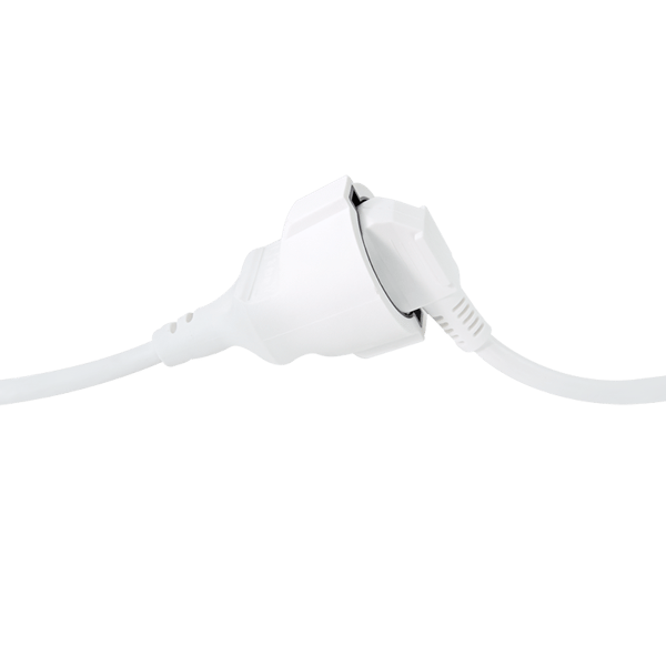 CEE7/7 (90°) til CEE 7/3 strømkabel forlængerledning 3 m hvid - LogiLink