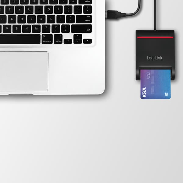 Smart ID smart chipkortlæser LogiLink USB 2.0 Understøtter eID, ePUAP, e-deklarationer Windows og Mac OS Plug & Play