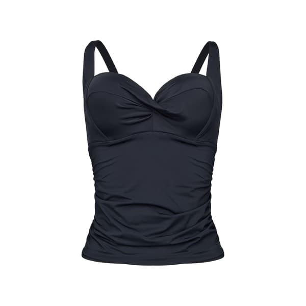 Esotiq BASE Vatteret Tankini Bikinitop til Større Bryst | Sort 70E