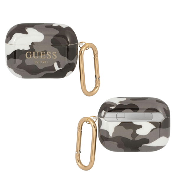 Guess Camo Collection-etui til AirPods Pro, sort