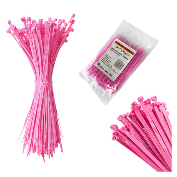 Kabelbindningar Tretytki - UV 2,5 x 100 mm, rosa