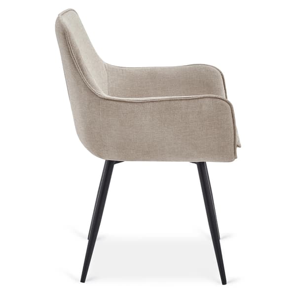 EDRICK Cremefarvet Moderne Loft Polstret Spisebordsstol
