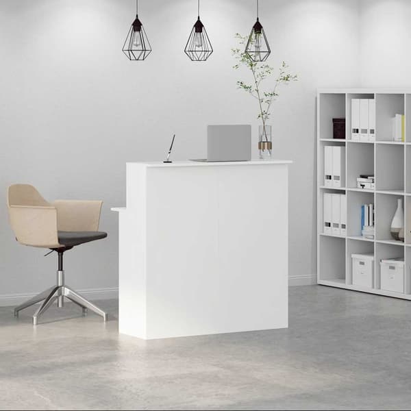 vidaXL Receptionsdisk vit 100x50x103,5 cm limmat trä