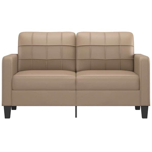 vidaXL 2-sitssoffa, Cappuccino, 140 cm, konstläder