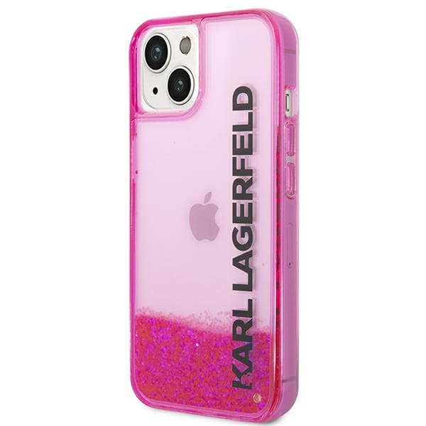 Karl Lagerfeld Liquid Glitter Elong-cover til iPhone 14 Plus, lyserød