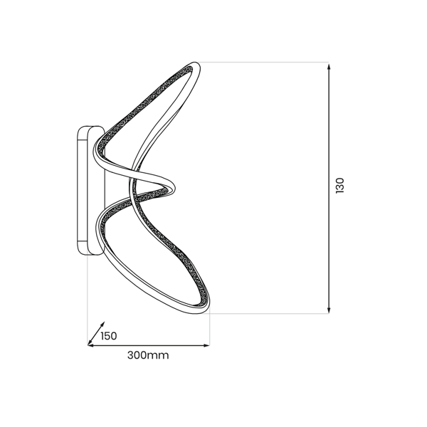 TESORO Sort 15W LED 4000K væglampe