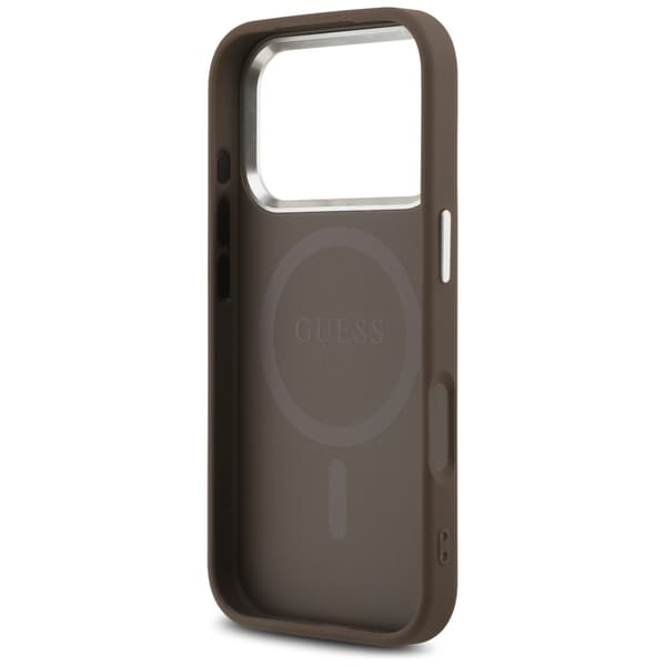 Guess 4G Triangle Logo MagSafe-etui til iPhone 17 Pro brun sølv