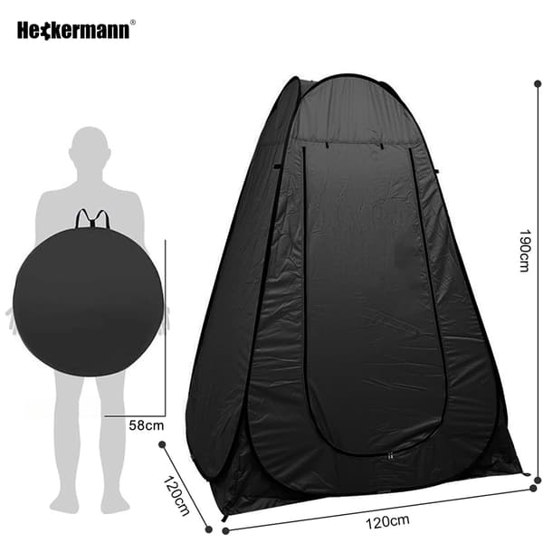 Sort turistomklædningstelt 120 cm