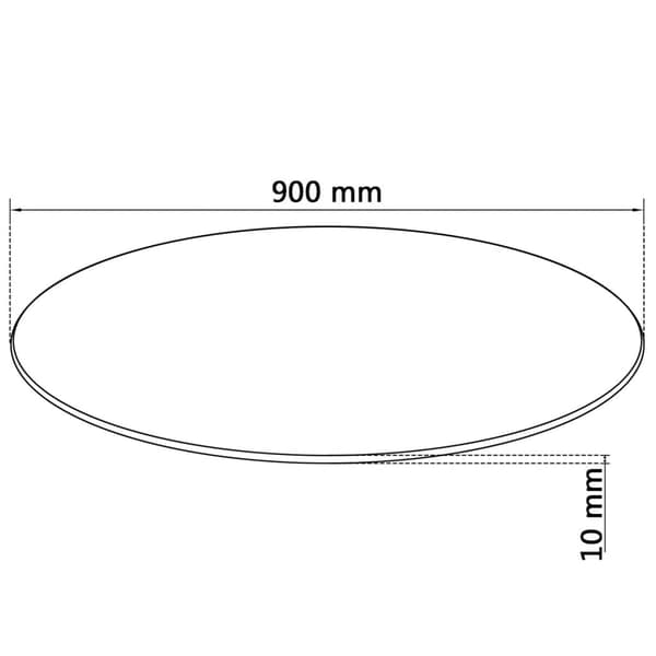 vidaXL glasbordplade, rund 900 mm