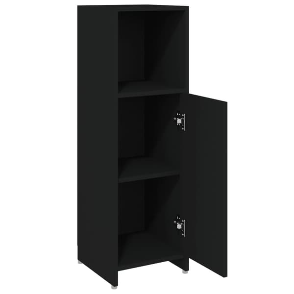 vidaXL badeværelsesskab sort 30x30x95 cm spånplade