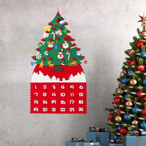 Juletræsfiltmåtte adventskalenderdekoration til børn E3M
