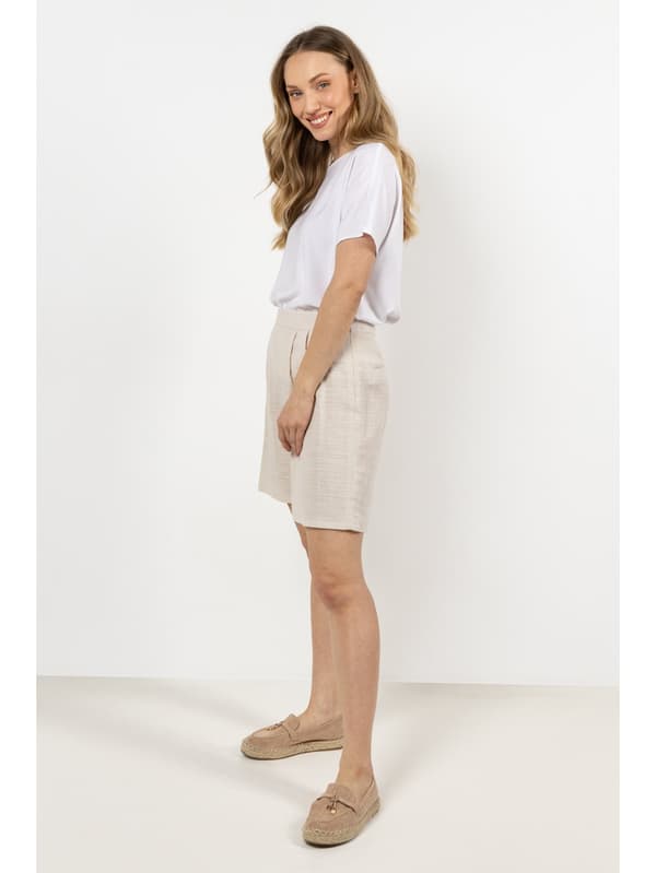 Sommarshorts i bomull - beige S