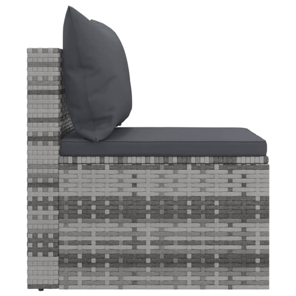 vidaXL midtersofaer med hynder, 2 stk., grå, polyrattan