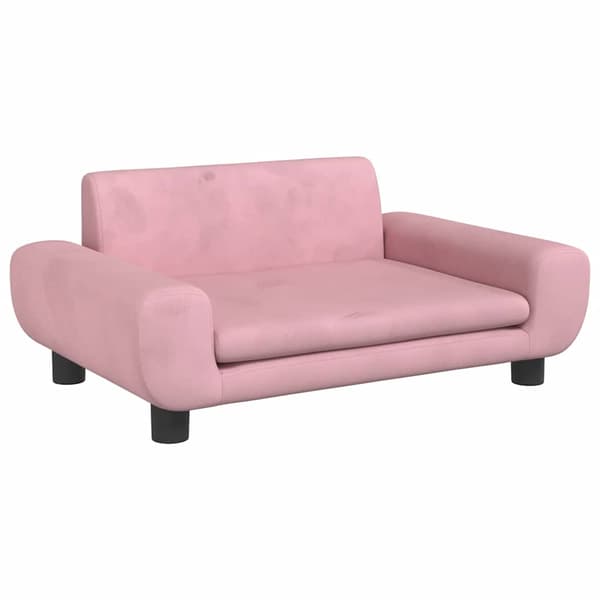 vidaXL Barnsoffa, rosa, 70x45x33 cm, sammet