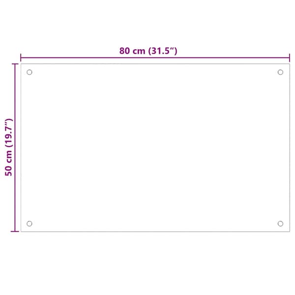 vidaXL Skyddspanel för kök, transparent, 80x50 cm, glas