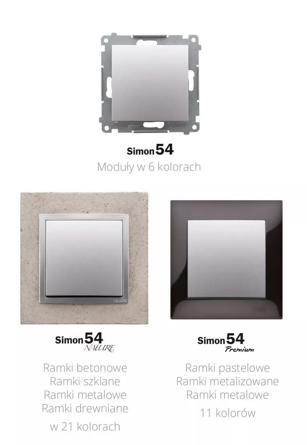 SIMON 54 Enkelnyckel för strömbrytare och knappar Silver