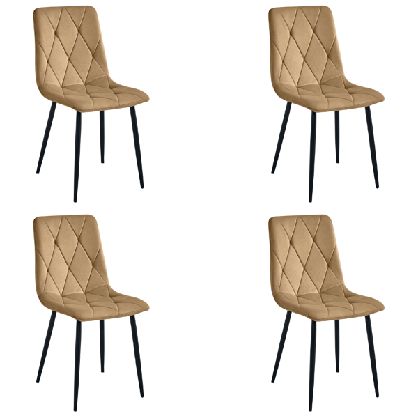 LIBRA stol - sammetsbruna/svarta ben x 4
