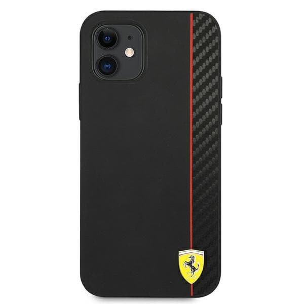 Ferrari On Track Carbon Stripe-cover til iPhone 12 mini, sort