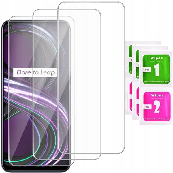 3x Härdat glas för Realme 8s 5G glas 9H | 3-pack