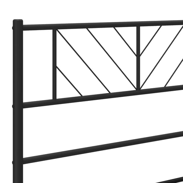 vidaXL metalsengestel med hovedgærde sort 90x190 cm