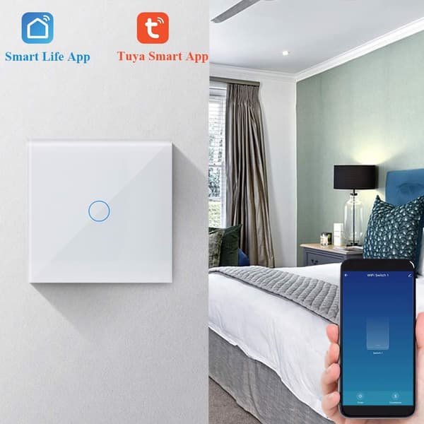 Ljusströmbrytare Vit Panel 300W Wifi